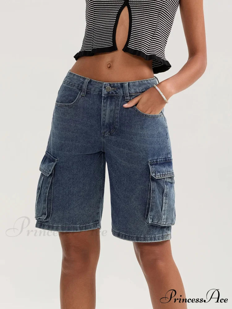 Durable Medium Elevation Button Denim Short short-250223