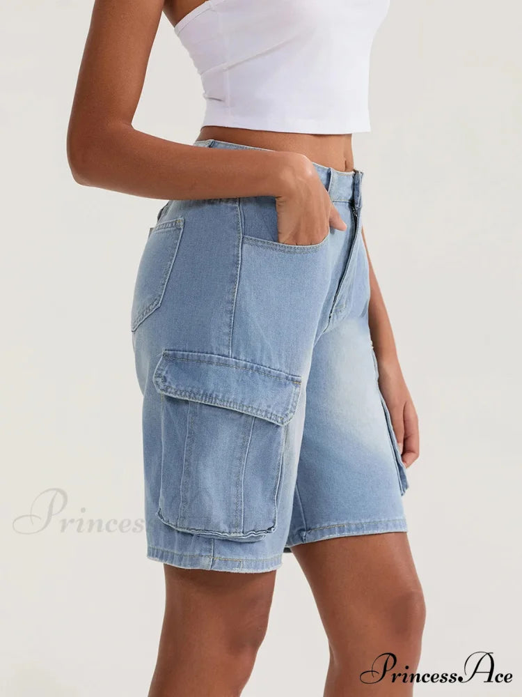 Durable Medium Elevation Button Denim Short short-250223