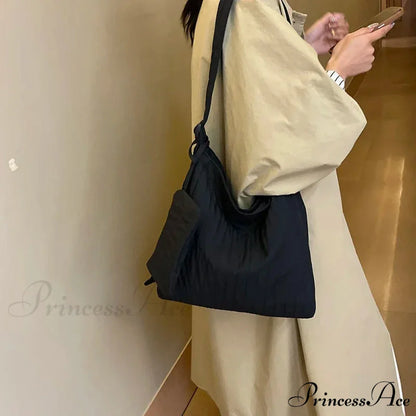 Durable Nylon Ruffled Zipper Crossbody crossbody-250126