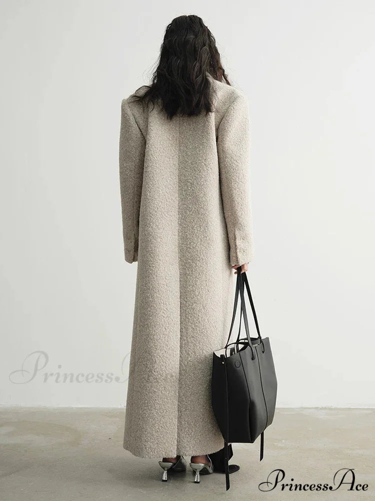 Durable Patchwork Extended Sleeve Overcoat overcoats-241228