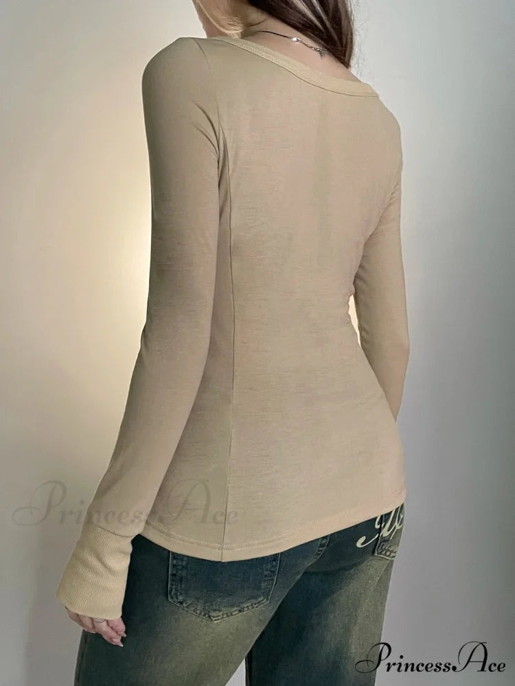 Durable Patchwork Slim O-Neck Long Sleeve Knit Top knittop-250126