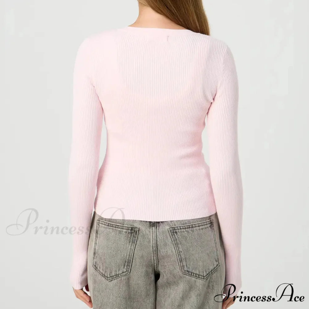 Durable Ridged Button Up Trim Knit Cardigan cardiagn-250126