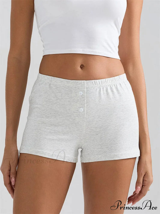 Durable Stretchy Waist Sleep Short white / S short-250223