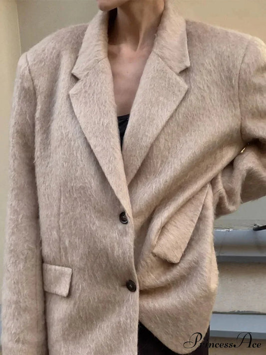 Durable Woolen Brief Jacket Khaki / S coats-241228