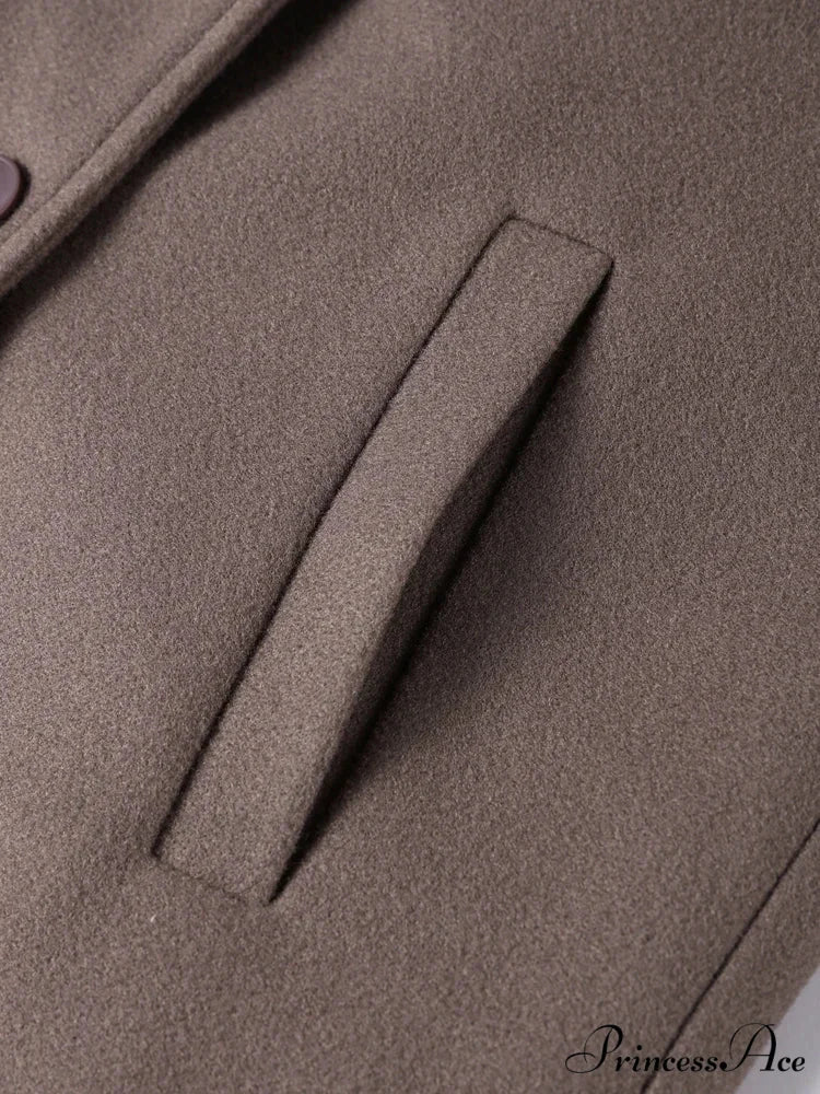 Durable Woolen Collar Full Sleeve Overcoat overcoats-241228