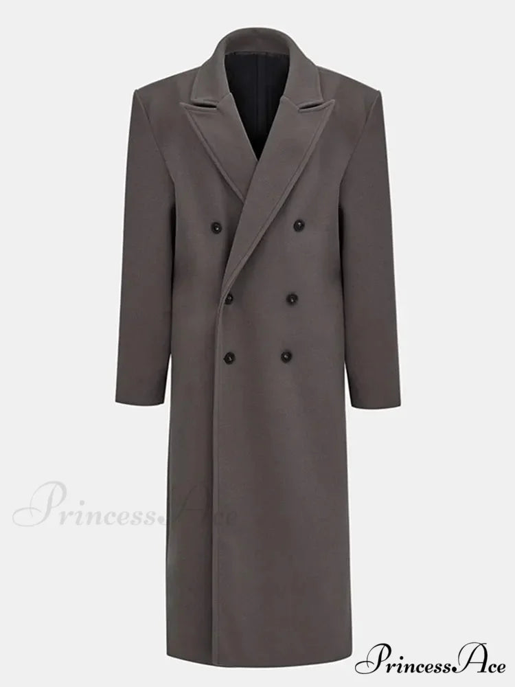 Durable Woolen Collar Full Sleeve Overcoat overcoats-241228