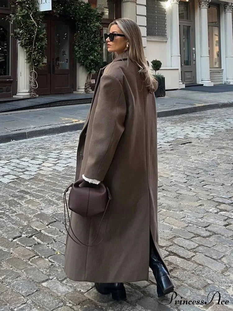 Durable Woolen Collar Full Sleeve Overcoat overcoats-241228