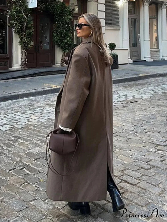 Durable Woolen Collar Full Sleeve Overcoat overcoats-241228