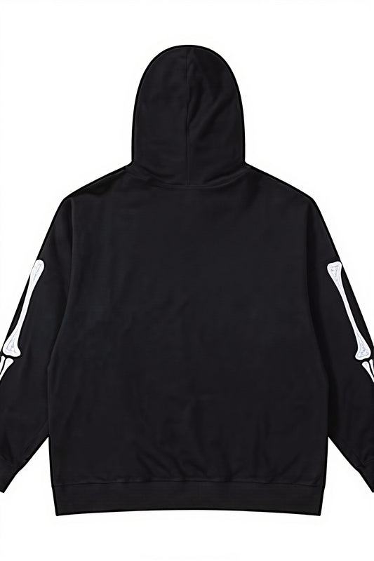 Heart Skull Graphic Pullover Hoodie
