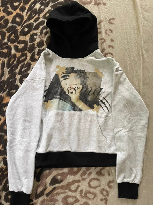Vintage Colorblock Print Hoodie