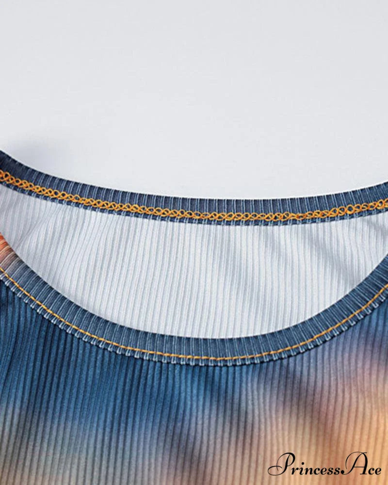 Earthen Gradient Stylish Maxi Slit Dress