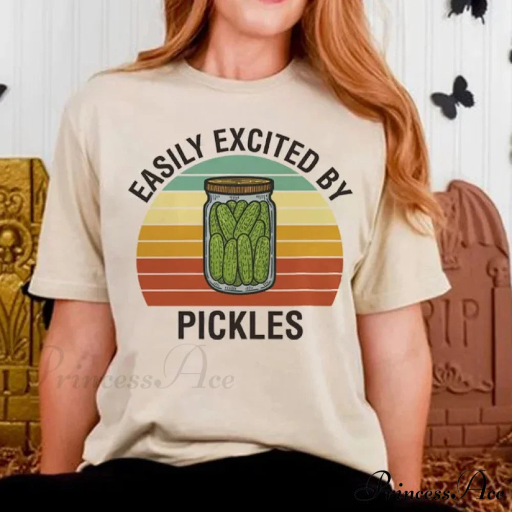 Easily Enthused By Pickles T-shirt Khaki / S t-shirt-250223