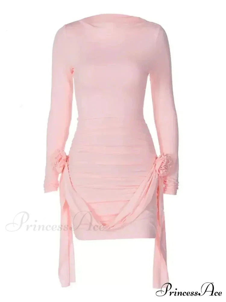 EBONY Elegant MINI DRESS Light Blue / L