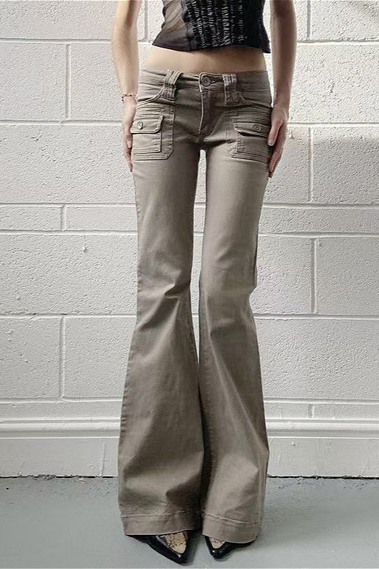 Slight Stretch Low Rise Flare Jeans