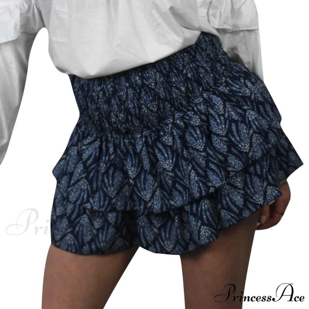 Eclectic Tiered Frilly Skirt Cyan / S skirts-250223
