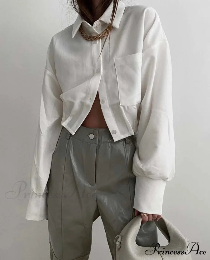 EDVENA Elegant SHIRT White / S