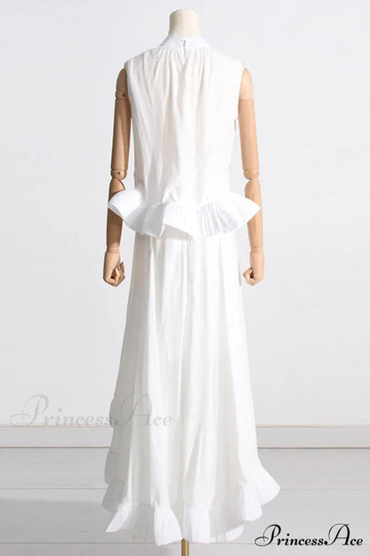 Elaine Pink Sleeveless Charming Ruffle Mermaid Set