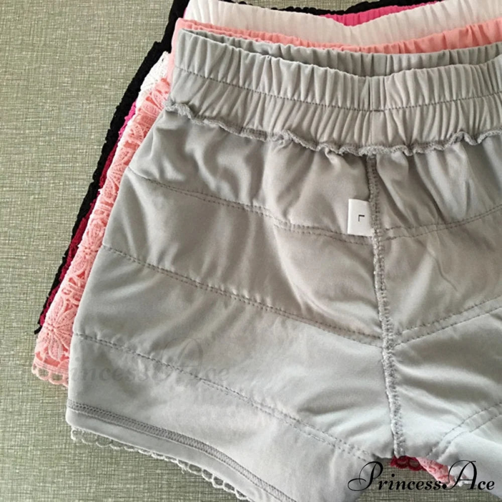 Elastic High Waist Lace Shorts