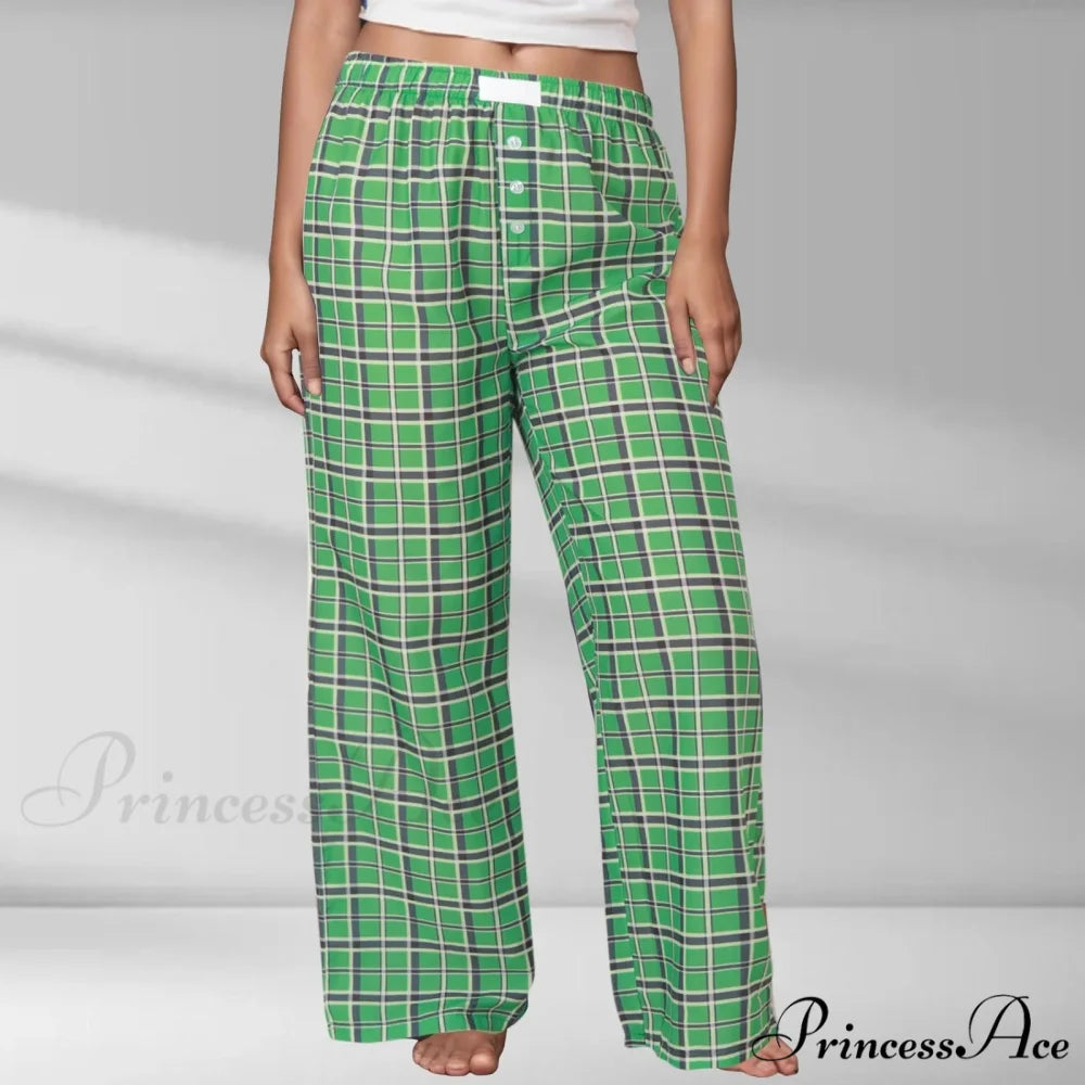 Elastic Waist Narrowing Trousers Green / S pants-241228