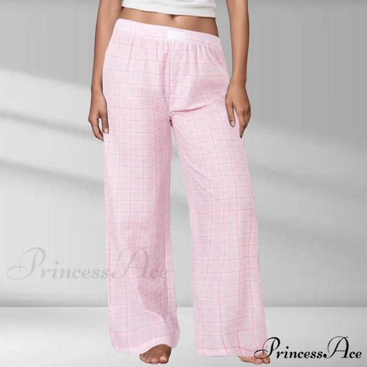 Elastic Waist Narrowing Trousers Pink / S pants-241228