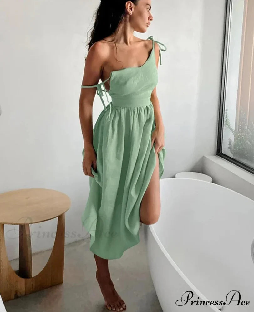 ELBA Elegant MIDI DRESS Green / S