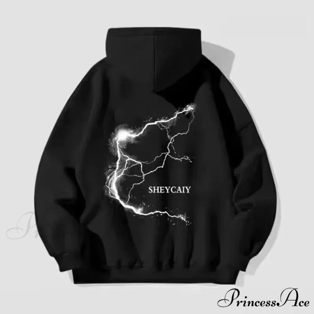 Electric Graphic Rap Fleece Hoodie hoodies-241228