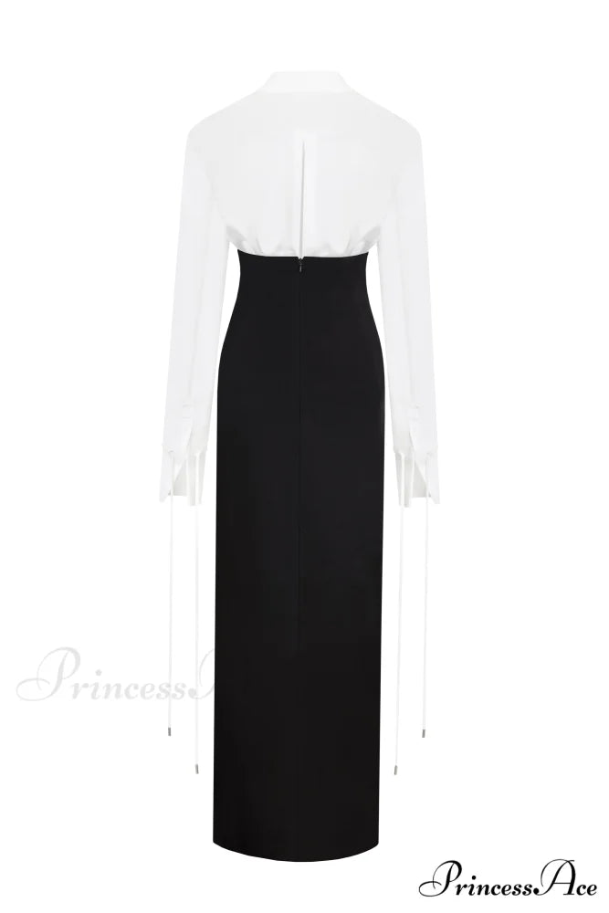 Elegant 3-Piece Set With White Silk Blouse White Sophisticated Mini Skirt And Black Crepe Maxi Skirt Xo Xo