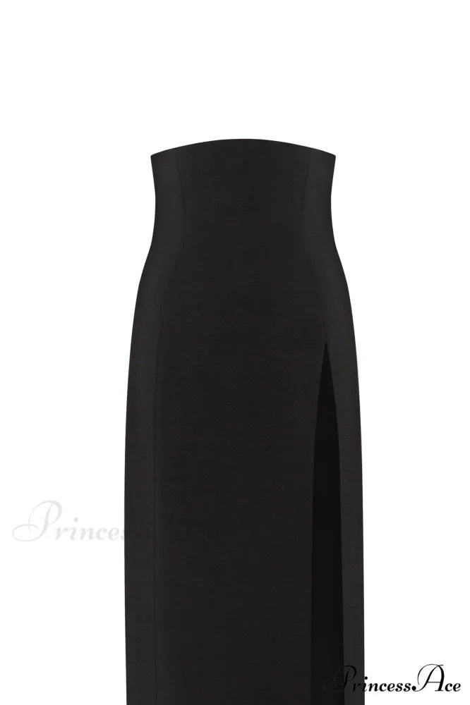 Elegant 3-Piece Set With White Silk Blouse White Sophisticated Mini Skirt And Black Crepe Maxi Skirt Xo Xo