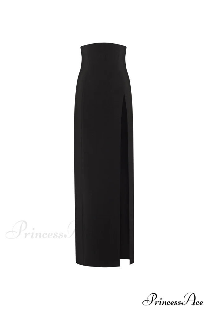 Elegant 3-Piece Set With White Silk Blouse White Sophisticated Mini Skirt And Black Crepe Maxi Skirt Xo Xo