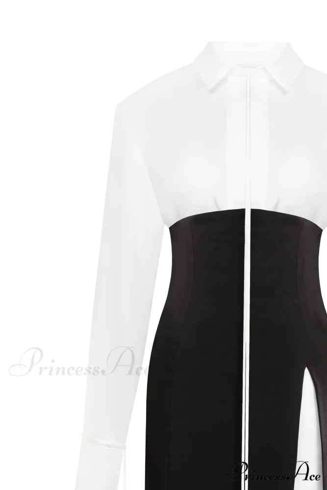 Elegant 3-Piece Set With White Silk Blouse White Sophisticated Mini Skirt And Black Crepe Maxi Skirt Xo Xo