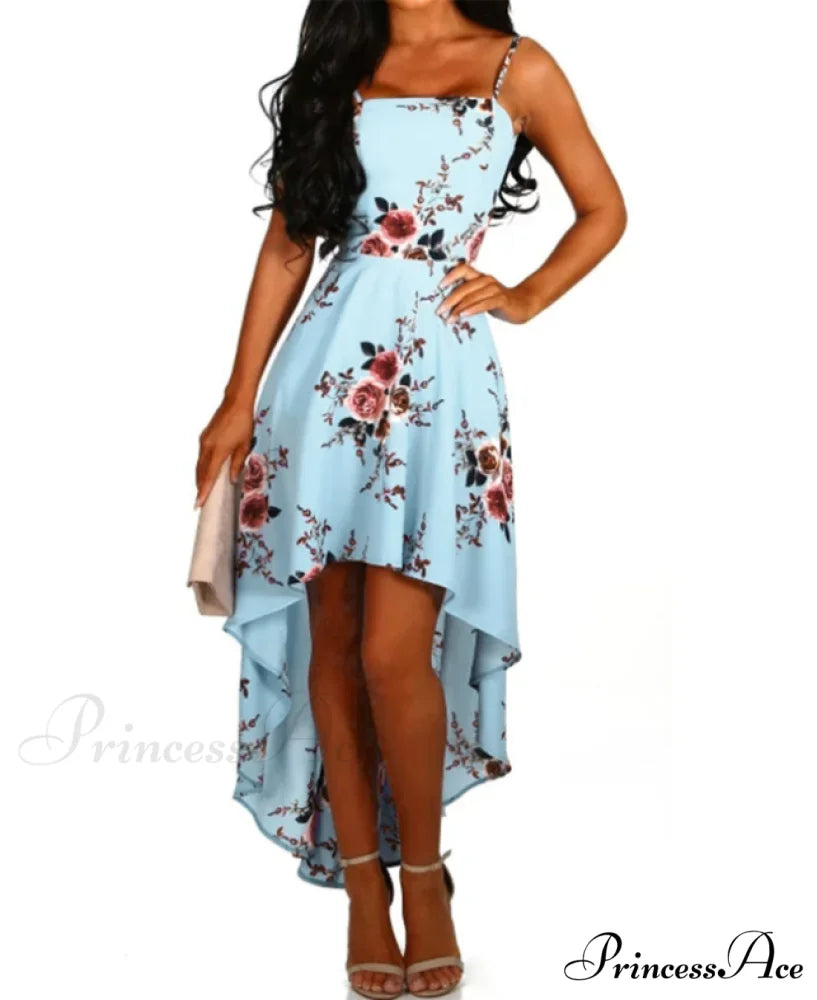 Elegant Backless Floral Cami Dress M / WHITE