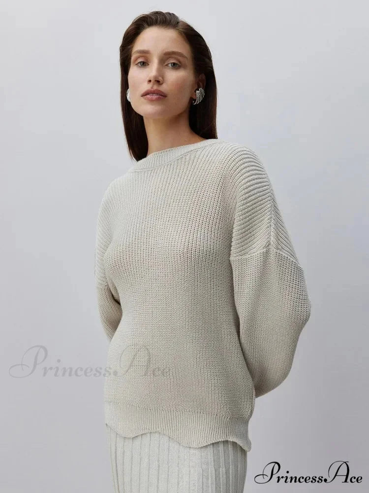 Elegant Backless Sexy Cut Out Long Sleeve Casual Christmas Sweater Gray / S