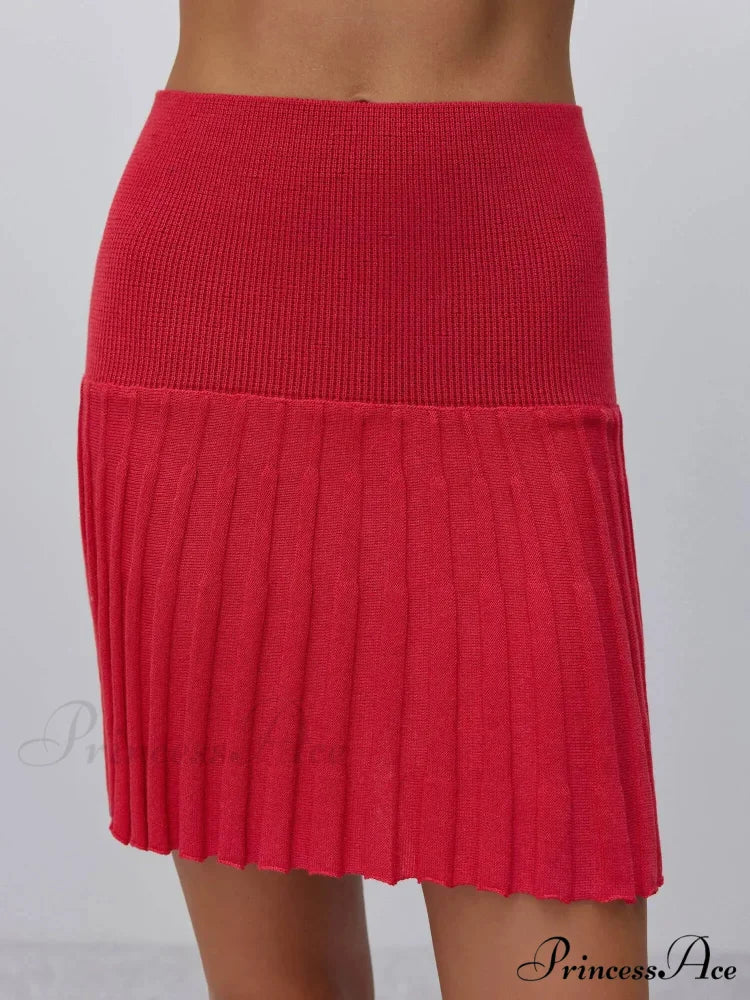 Elegant Backless Sexy Cut Out Long Sleeve Casual Christmas Sweater Red-Skirts / S