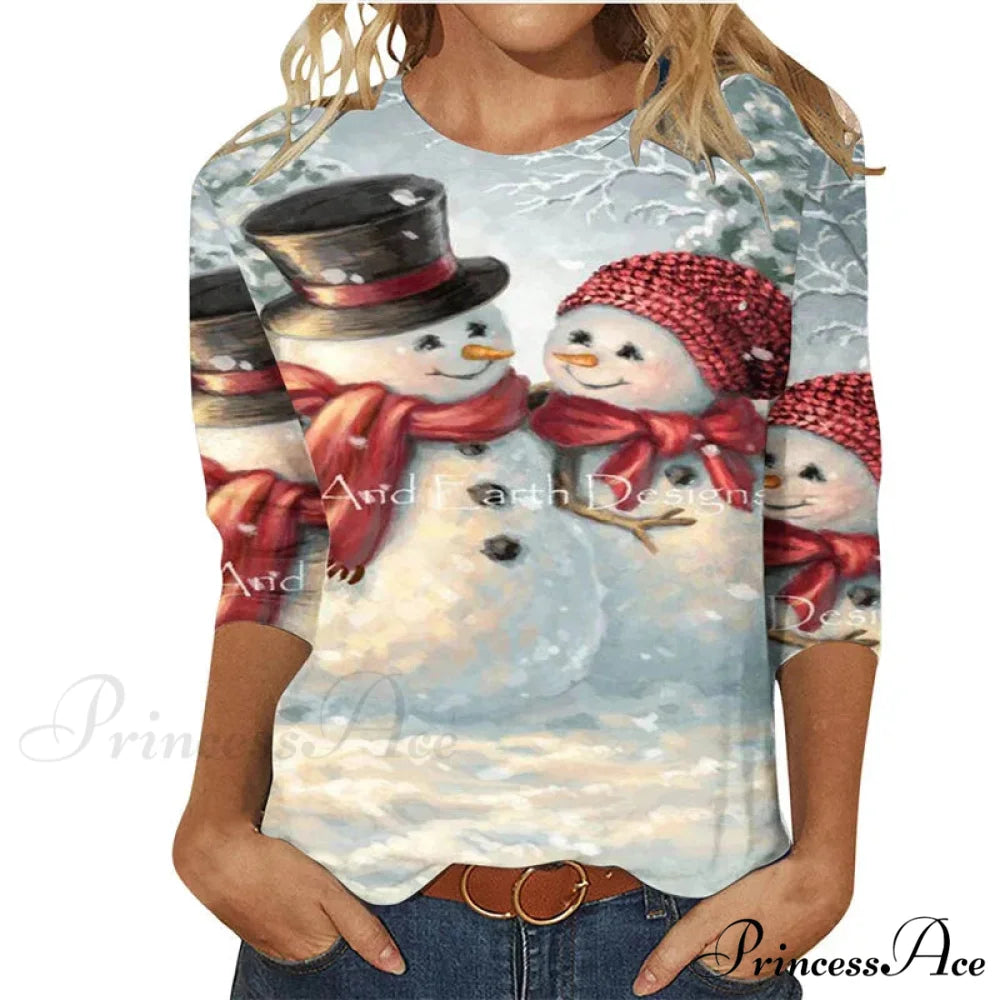 Elegant Casual Loose Round Neck Outdoor Autumn Winter Christmas Tree Hoodie white1 / XXS Christmas Hoodies-L