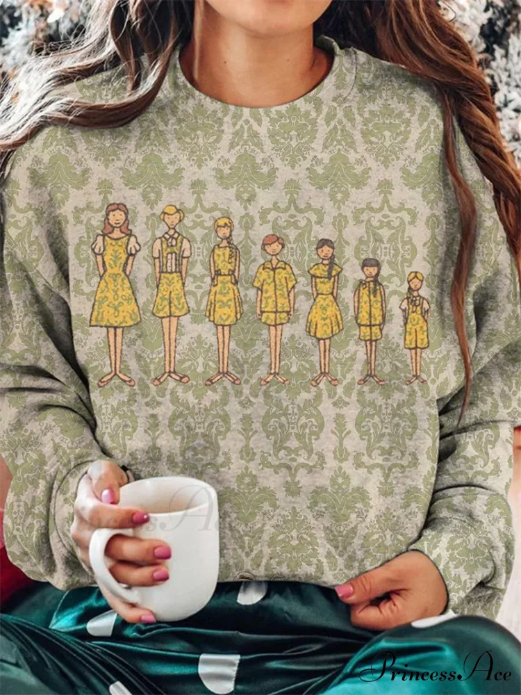 Elegant Casual Loose Round Neck Outdoor Autumn Winter Christmas Tree Hoodie yellow / XXS Christmas Hoodies-L