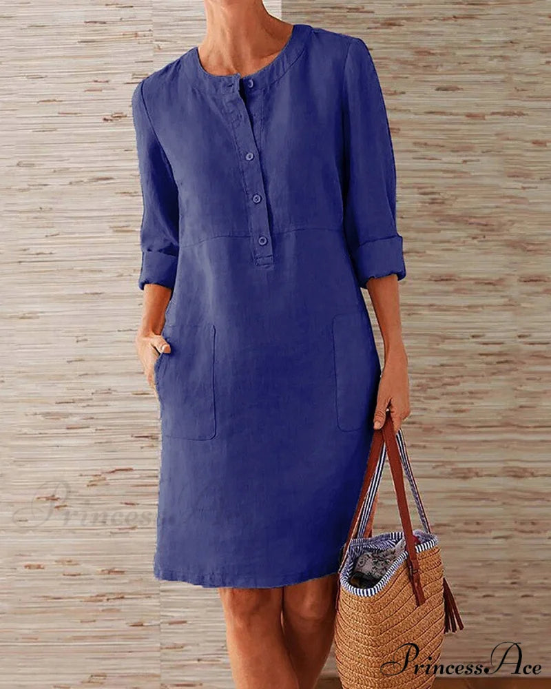 Elegant dress Dark blue / M