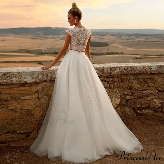 Elegant Extended Train Royal Wedding Gown white / 2 weddingdress-250223