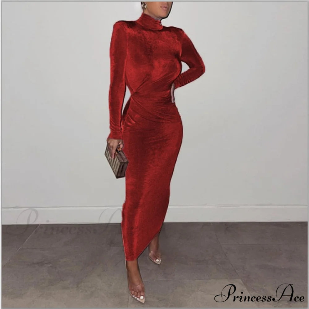 Elegant Fashion Sexy Bodycon Dresses red dress / S