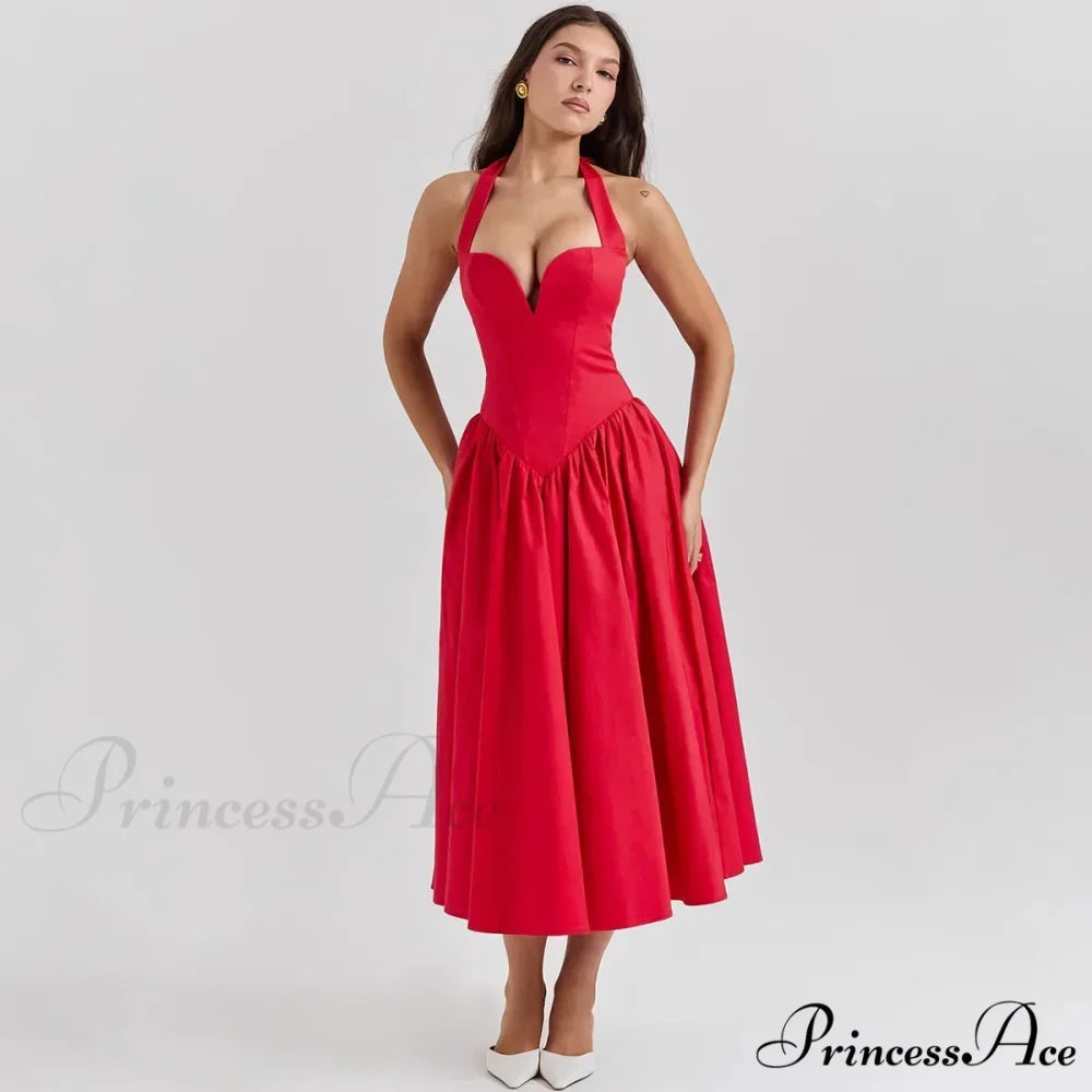 Elegant Fit and Flare Casual Sexy Christmas Party Dress