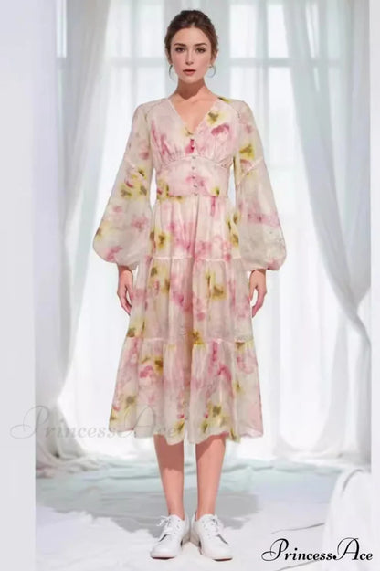 Elegant Floral Stylish Tea Dress