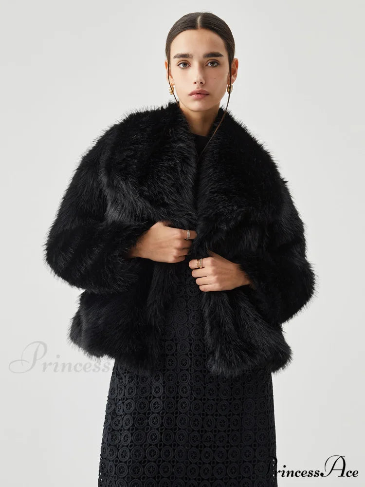 Elegant Fuzzy Graceful Faux Fur Coat
