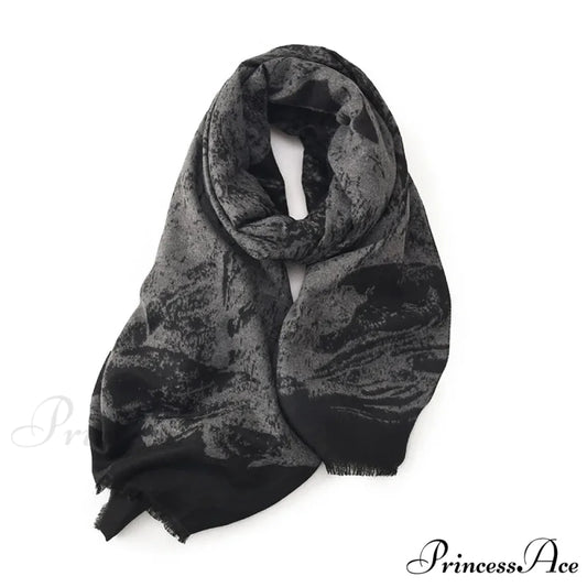 Elegant Lightweight Stylish Fall Winter Color Matching Thick Long Wide Thermal Scarf GREY