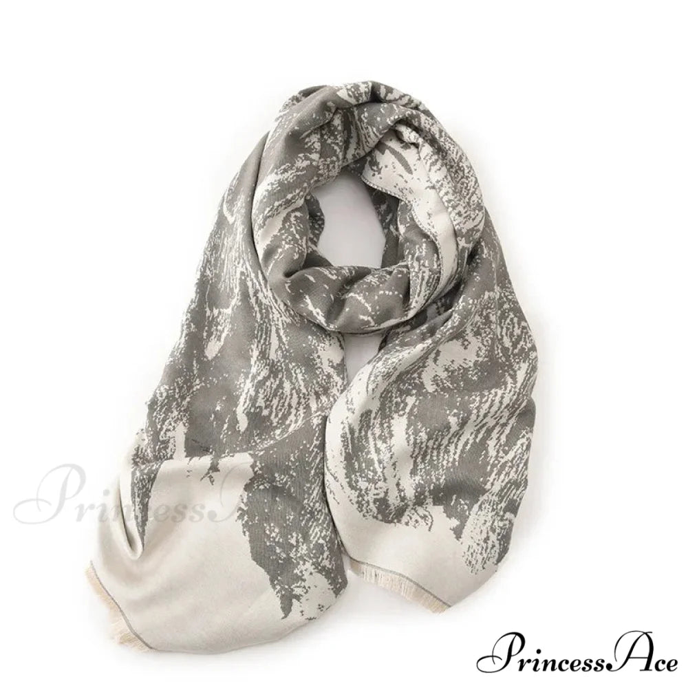 Elegant Lightweight Stylish Fall Winter Color Matching Thick Long Wide Thermal Scarf WHITE