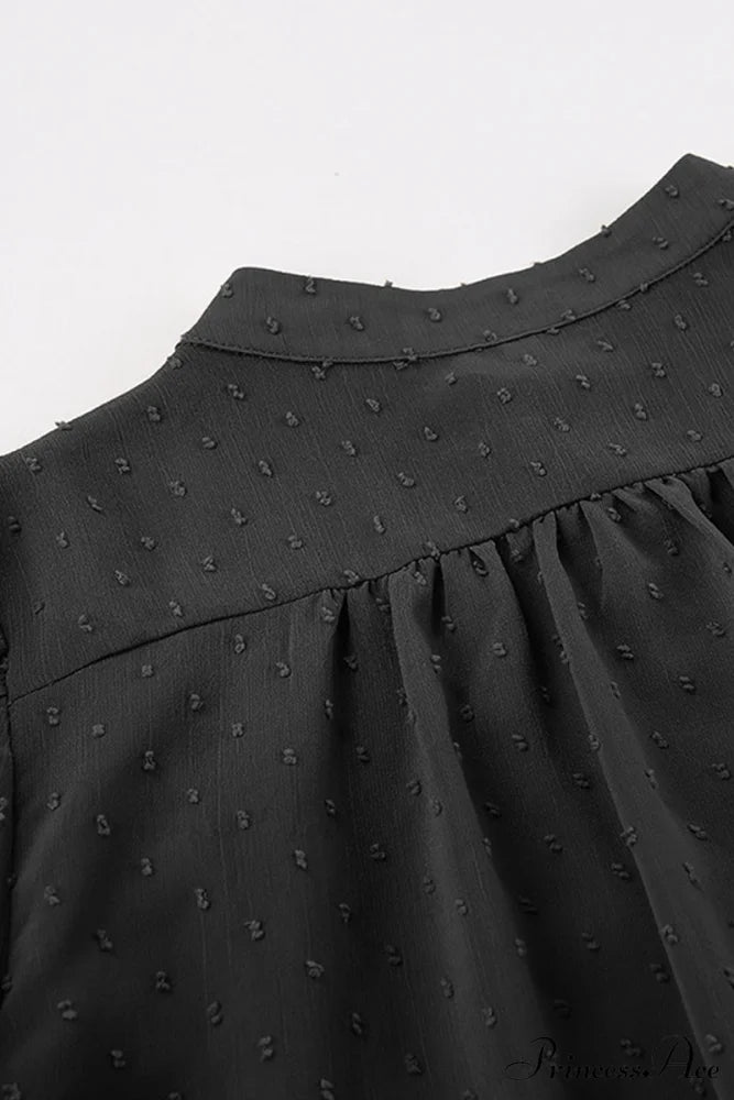 Elegant Neckline Mandarin - Flounce Blouse Solid 3 Color Options