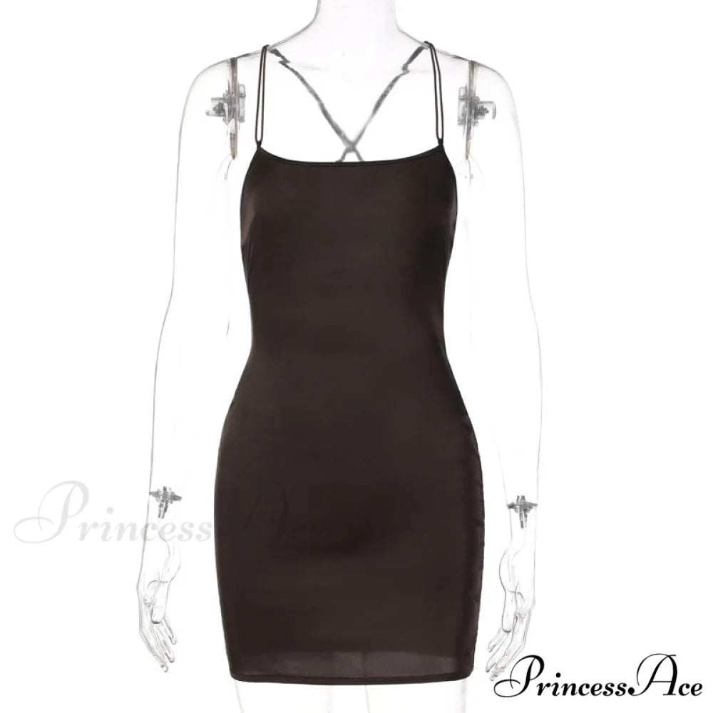Elegant Satin Spaghetti Strap Draped Mini Dress