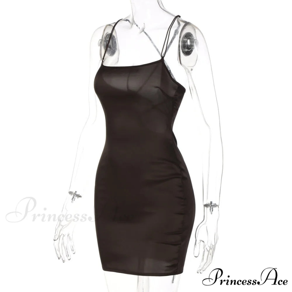 Elegant Satin Spaghetti Strap Draped Mini Dress