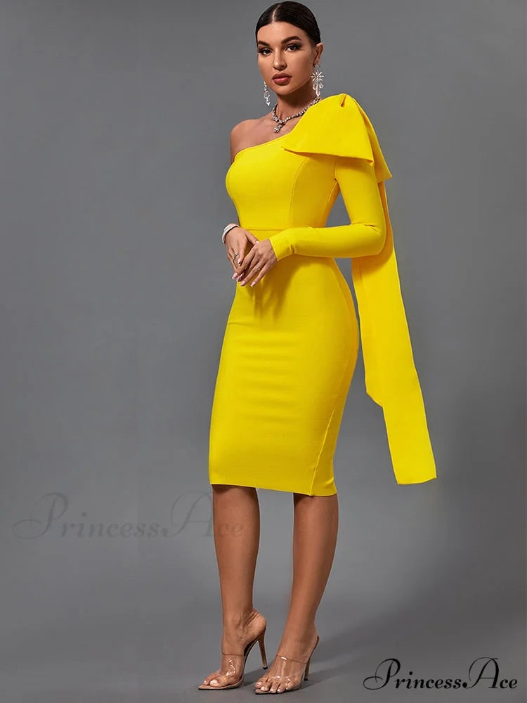 Elegant Sexy Bowknot Evening Club Party Dress