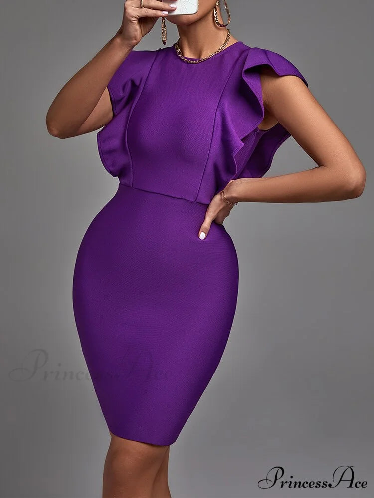 Elegant Sexy Ruffle Club Party Dress