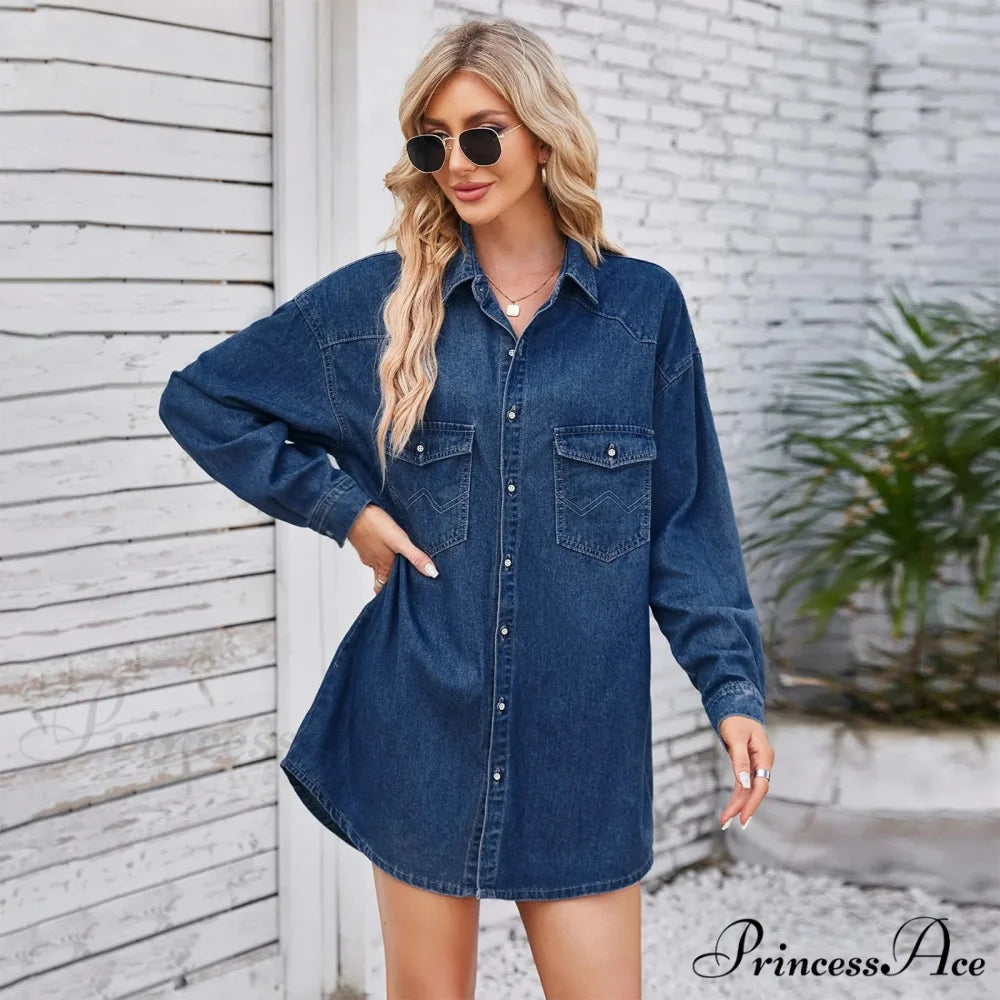 Elegant Sophisticated Glamorous Sparkling Shimmering Opulent Luxurious Chic Stylish Dress Dark Blue / S