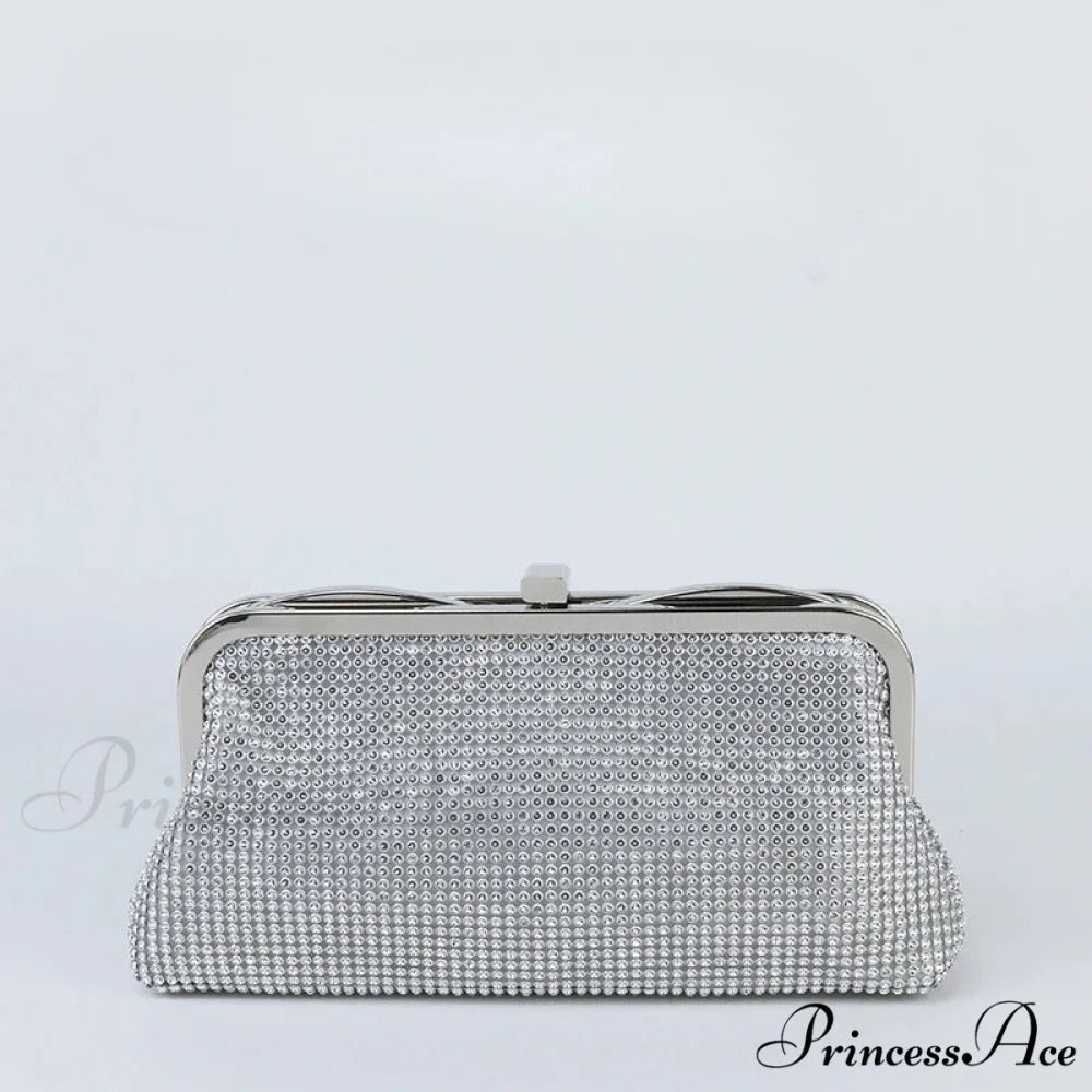 Elegant Square Shoulder Bag Basic Crossbody Bag silver / (20cm clutchbag-250126